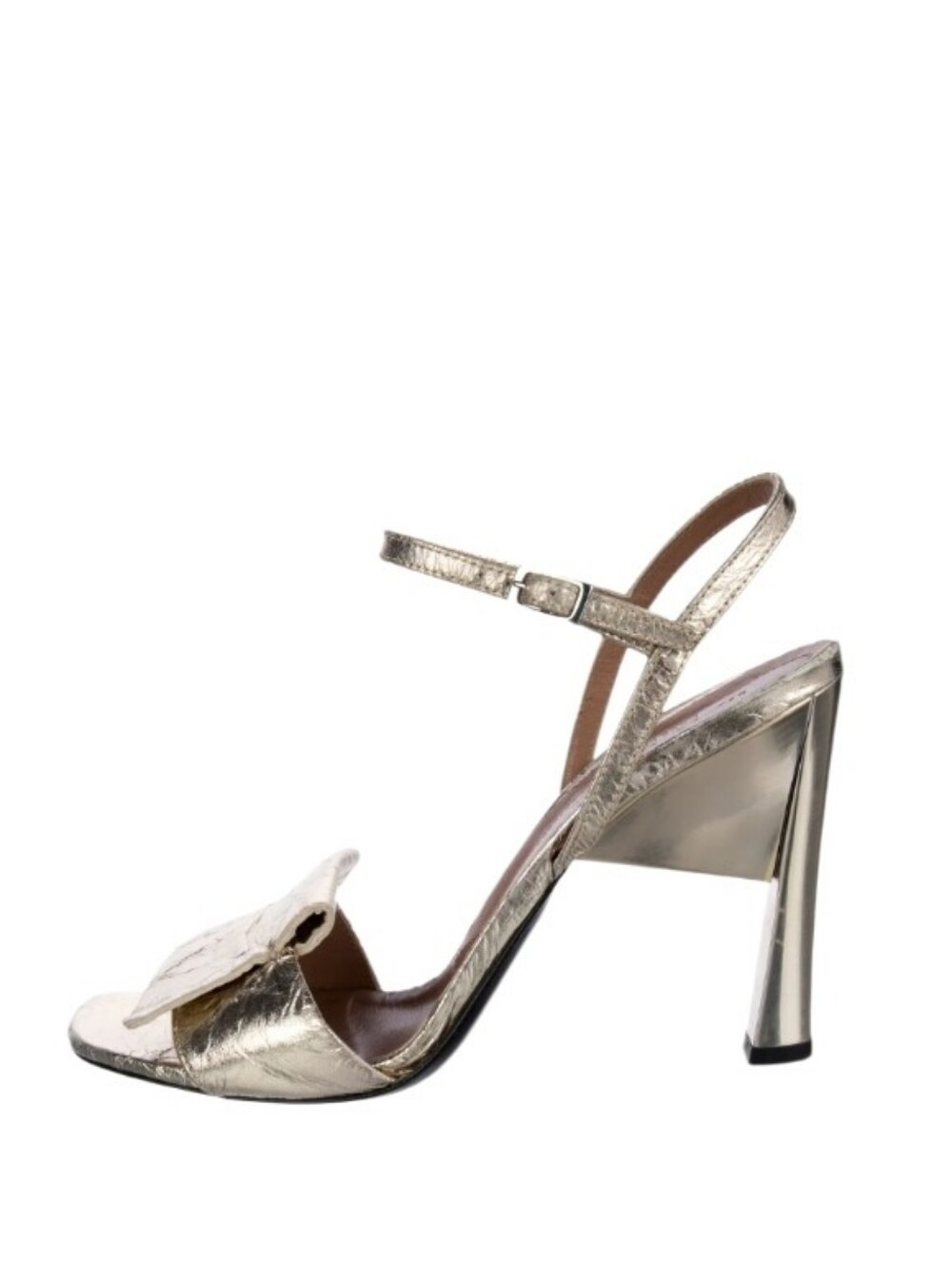 MARNI  Metallic Gold Ankle-Strap High Heel Sandal
